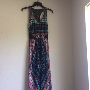 Mesh back multicolored sun dress